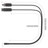 ALLPOWERS Solar Extension Cable With 5521 Connectors (1.5M 16AWG with Solar Connectors)