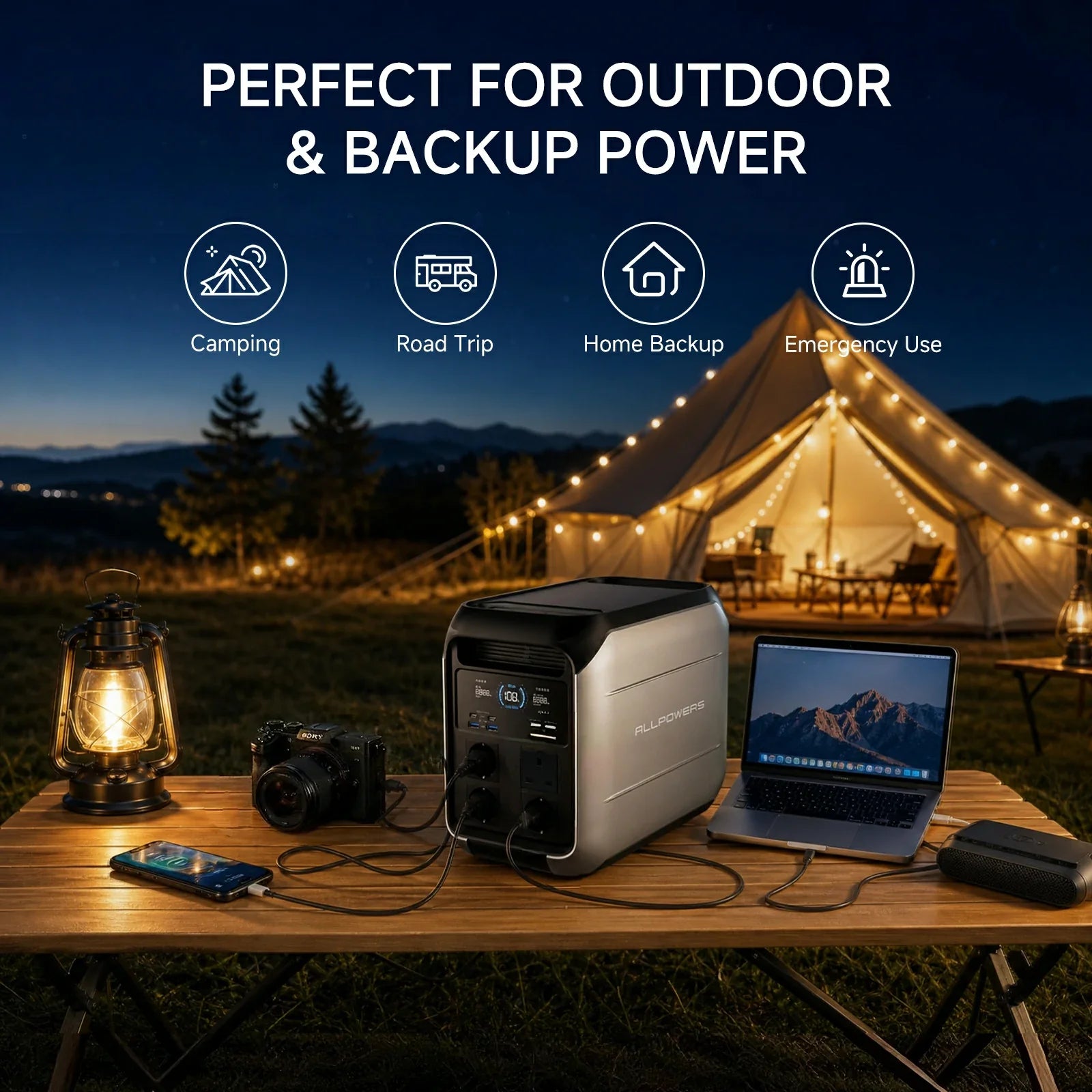 ALLPOWERS 1800W Solar Generator P1800 1024Wh with 200W Solar Panel