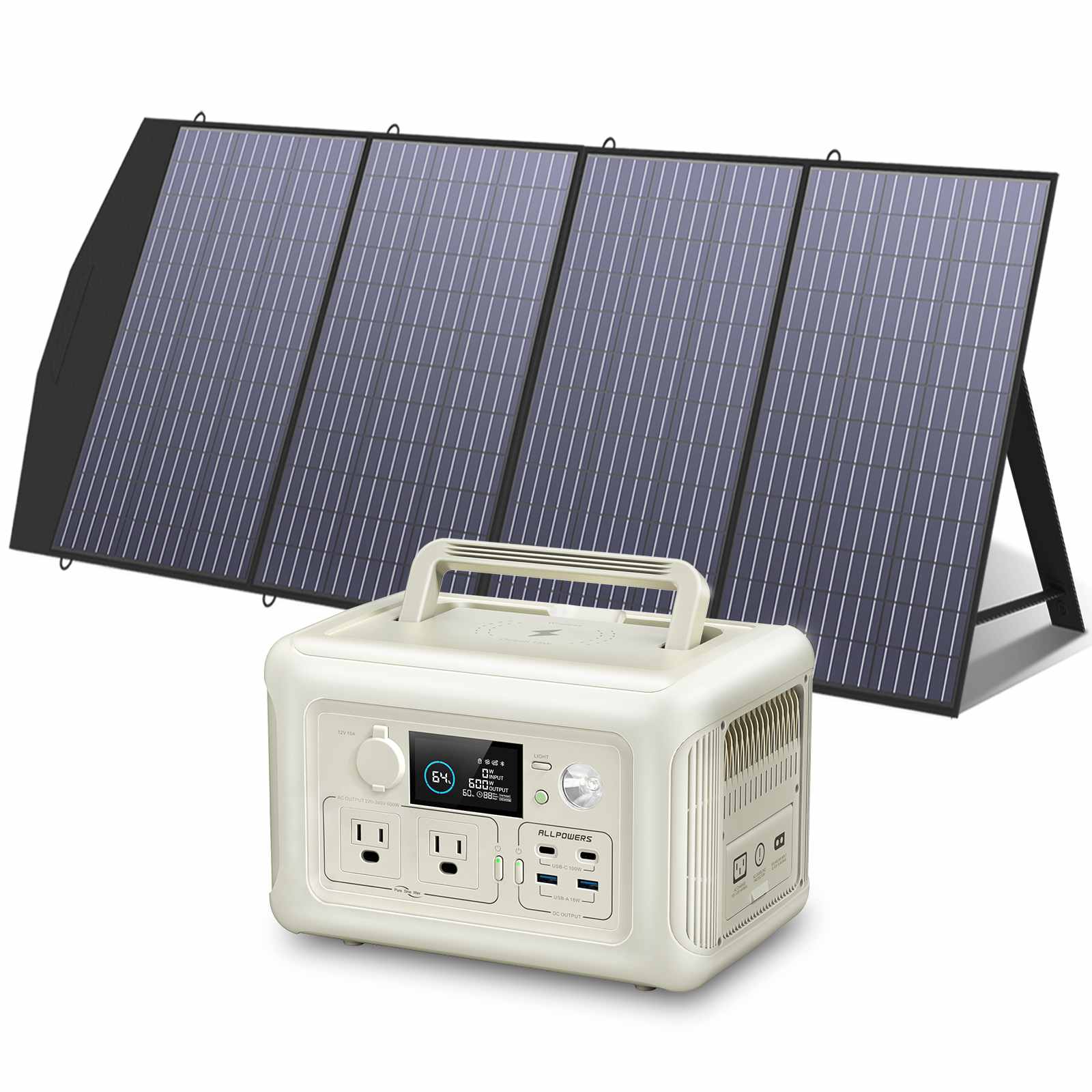 ALLPOWERS R600 Beige Portable Power Station 600W 299Wh LiFePO4 Battery
