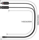 ALLPOWERS Solar Extension Cable With 5521 Connectors (1.5M 16AWG with Solar Connectors)