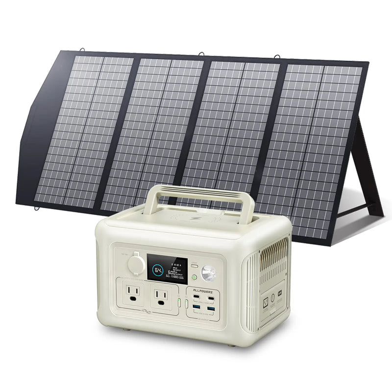 ALLPOWERS R600 + 140W Solar Panel SP029 | 600W Solar Generator Kit