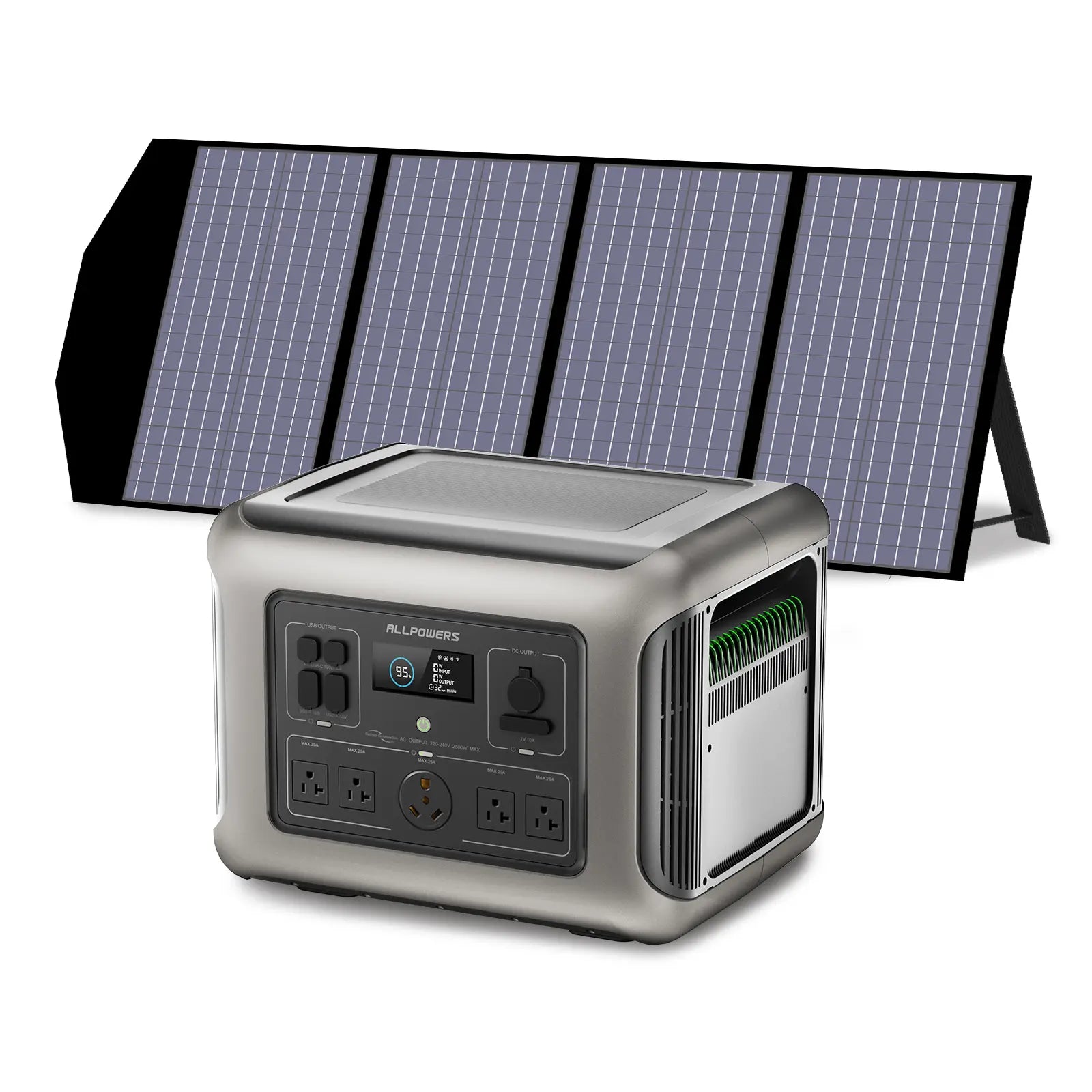 ALLPOWERS Solar Generator Kit 2500W (R2500 V2 + SP029 140W Solar Panel)