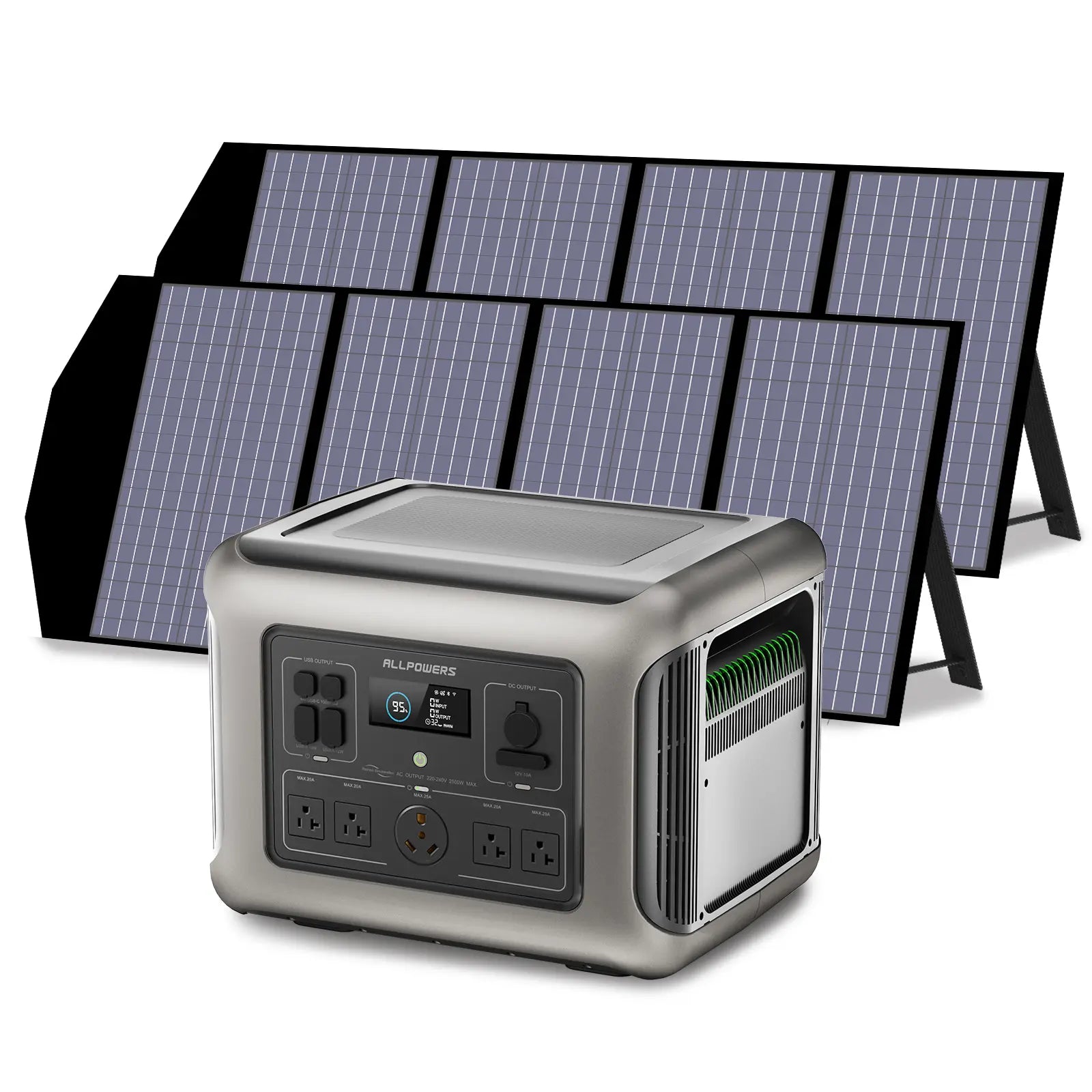ALLPOWERS Solar Generator Kit 2500W (R2500 V2 + SP029 140W Solar Panel)